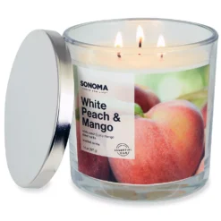 Sonoma Goods For Life® White Peach & Mango 14-oz. 3-Wick Candle Jar -home decoration 2896579 ALT2