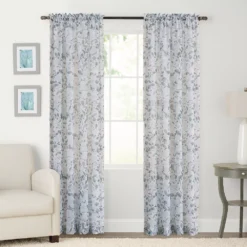 Sonoma Goods For Life® 2-pack Sheer Crushed Voile Gardener Floral Print Window Curtain