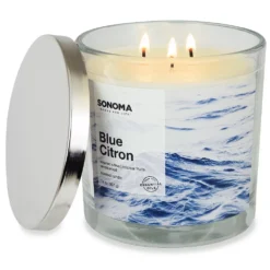 Sonoma Goods For Life® Blue Citron 14oz 3-Wick Candle Jar -home decoration 3671930 ALT2