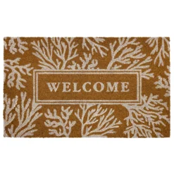 Sonoma Goods For Life® Coral "Welcome" Coir Doormat - 18'' X 30''