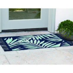 Sonoma Goods For Life® Indoor/Outdoor Navy Palm Leaves Rug -home decoration 5864811 ALT11