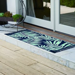 Sonoma Goods For Life® Indoor/Outdoor Navy Palm Leaves Rug -home decoration 5864811 ALT12