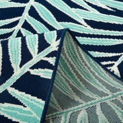 Sonoma Goods For Life® Indoor/Outdoor Navy Palm Leaves Rug -home decoration 5864811 ALT2