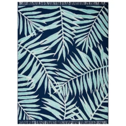Sonoma Goods For Life® Indoor/Outdoor Navy Palm Leaves Rug