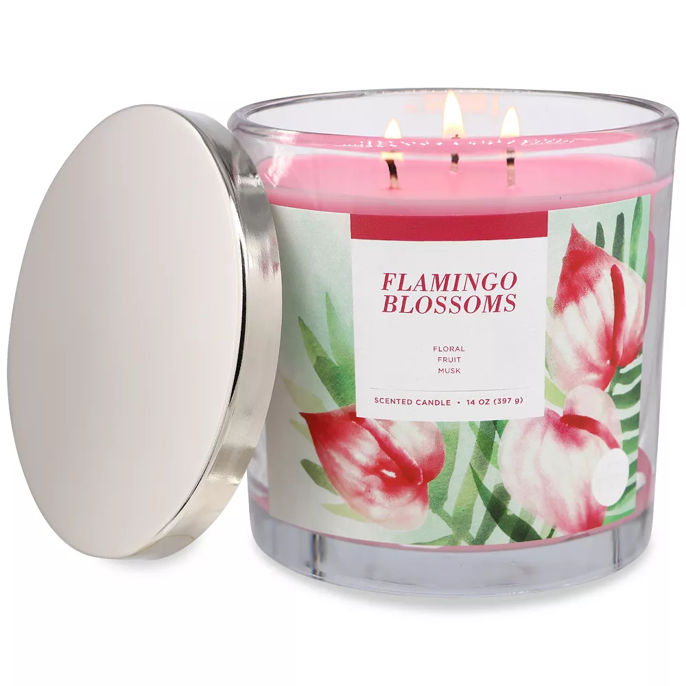 Sonoma Goods For Life® Flamingo Blooms 14-oz. Candle Jar 3 Sonoma Goods For Life® Flamingo Blooms 14-oz. Candle Jar