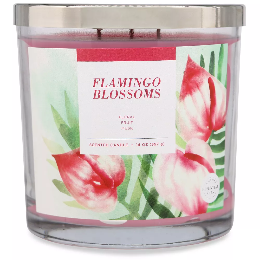 Sonoma Goods For Life® Flamingo Blooms 14-oz. Candle Jar 5 Sonoma Goods For Life® Flamingo Blooms 14-oz. Candle Jar - Image 3