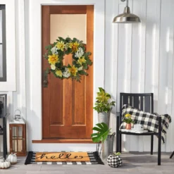 Sonoma Goods For Life® Artificial Dahlia Hydrangea Wreath -home decoration 5899529 ALT