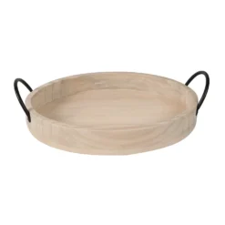 Sonoma Goods For Life® Wood & Black Metal Decorative Tray