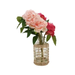 Sonoma Goods For Life® Artificial Pink Floral Rattan Vase Table Decor -home decoration 5904675 ALT2