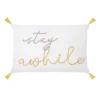 Sonoma Goods For Life® White & Yellow Stay Awhile Pillow -home decoration 5925784