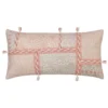 Sonoma Goods For Life® Coral & Tan Block Print Ultimate Feather Fill Tasseled Throw Pillow -home decoration 5926789