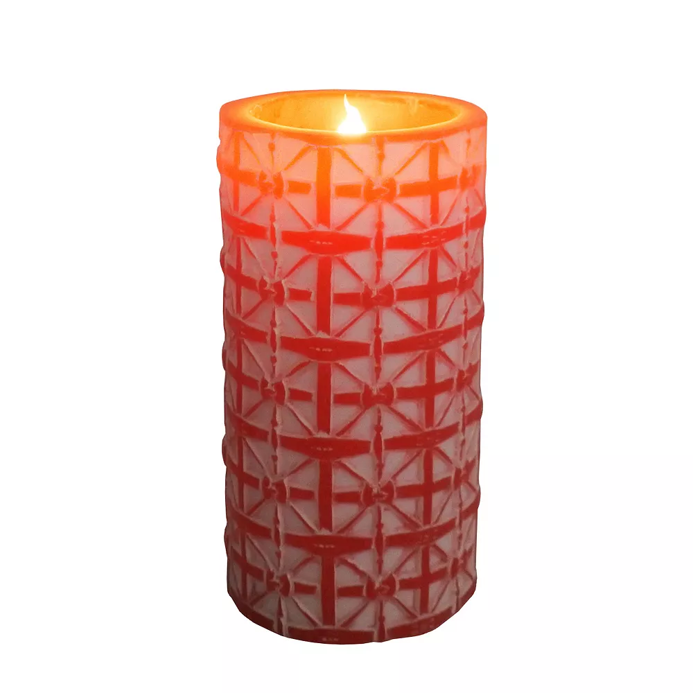 Sonoma Goods For Life® Red Geometric LED Pillar Candle 3 Sonoma Goods For Life® Red Geometric LED Pillar Candle