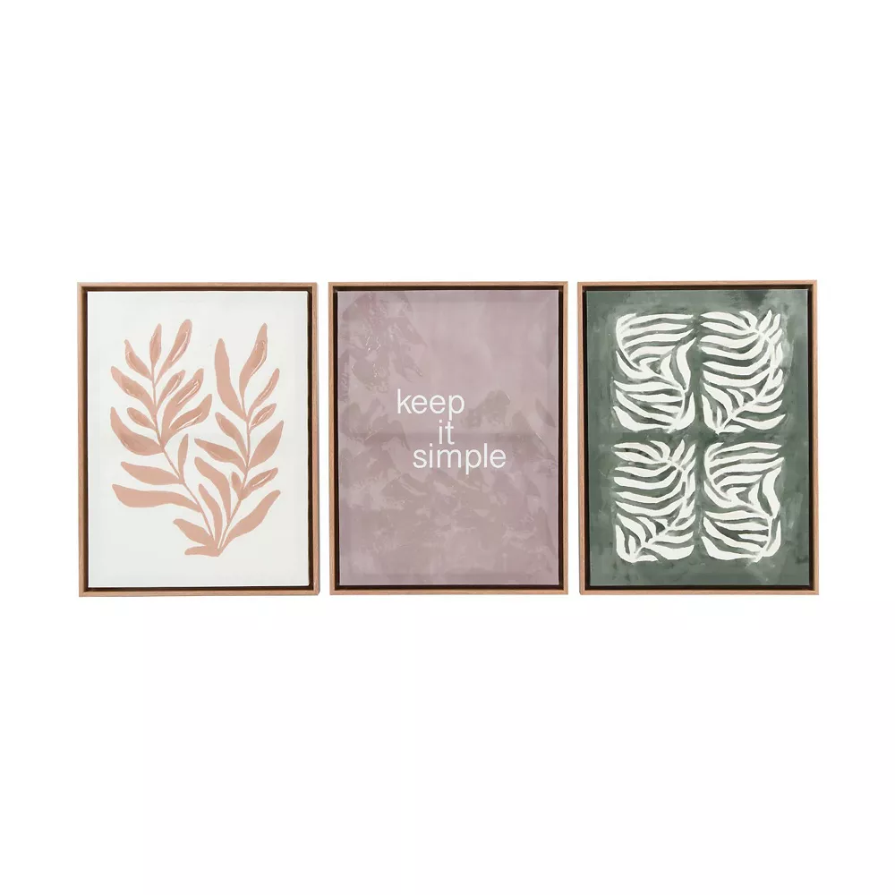 Sonoma Goods For Life® Keep It Simple Leaves Framed Wall Art 3-piece Set 3 Sonoma Goods For Life® Keep It Simple Leaves Framed Wall Art 3-piece Set
