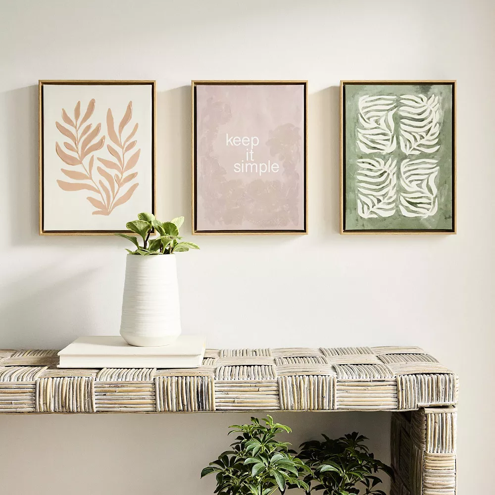 Sonoma Goods For Life® Keep It Simple Leaves Framed Wall Art 3-piece Set 4 Sonoma Goods For Life® Keep It Simple Leaves Framed Wall Art 3-piece Set - Image 2